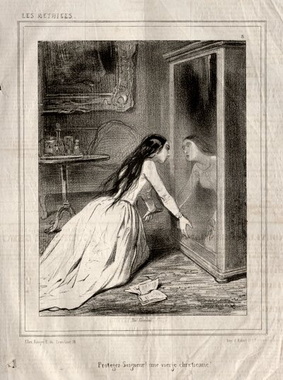 Herečky: Chraňte Pána! křesťanská panna, 1843. od Paul Gavarni