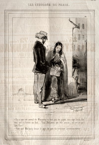 Studenti z Paříže, 1842. od Paul Gavarni