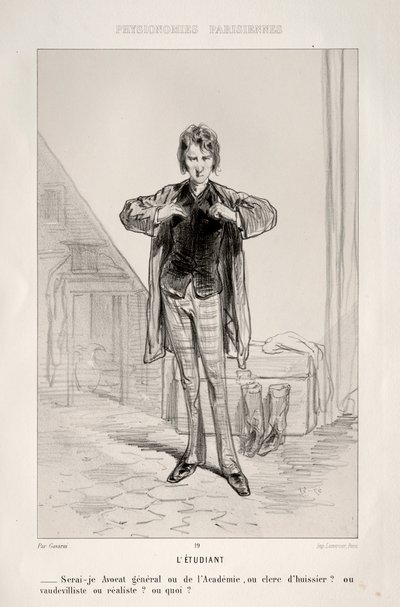 LÉtudiant. od Paul Gavarni