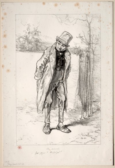 Physionomies Parisiennes: Au Marais. Tady, Azore! zde!, 1857-58. od Paul Gavarni