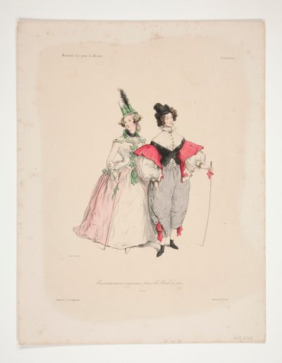 ORIGINÁLNÍ TRAVESTISSEMENS (sic) pro plesy 1834. Č. 2 a 3. od Paul Gavarni