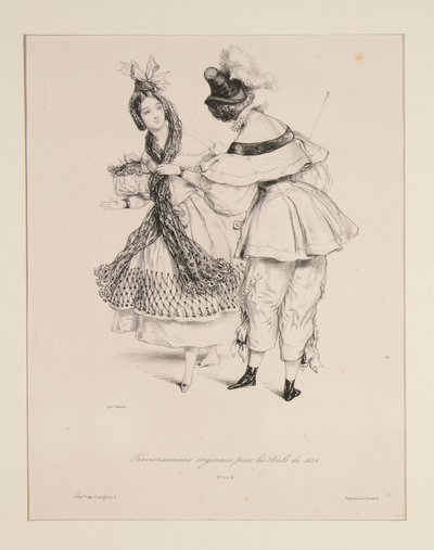 ORIGINÁLNÍ TRAVESTISSEMENS (sic) pro plesy 1834. Č. 3 a 4. od Paul Gavarni
