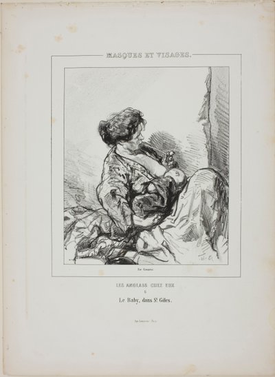 The Baby v Saint-Giles, z cyklu Masques et Visages od Paul Gavarni