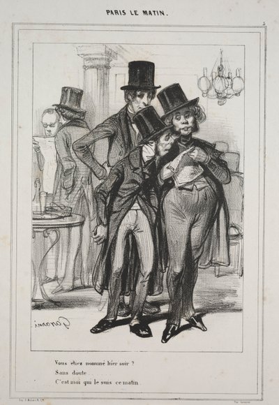 Včera večer jsi byl jmenován... ze seriálu Paris Le Matin, 1839. od Paul Gavarni