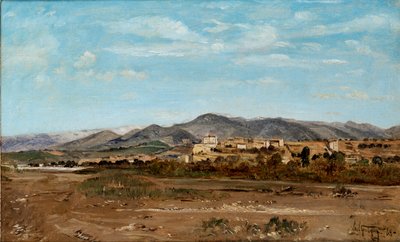 Vesnice Lauris, ve Vaucluse na břehu řeky Durance, 1868 od Paul Guigou