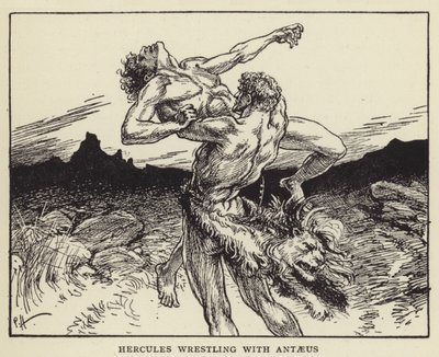 Herkules zápasí s Antaeem od Paul Hardy