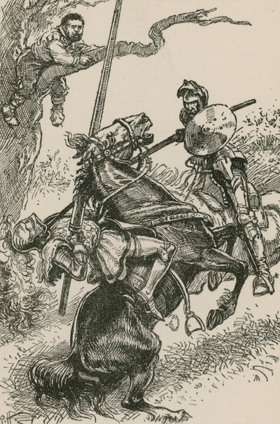 Rytíř zrcadel byl navzdory své zášti spěšně přehozen přes koňský koš od Paul Hardy