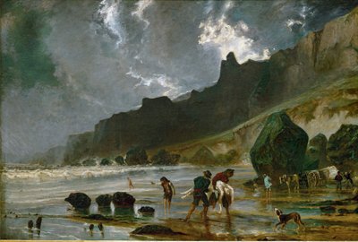 Útesy Houlgate, Francie (olej na plátně) od Paul Huet