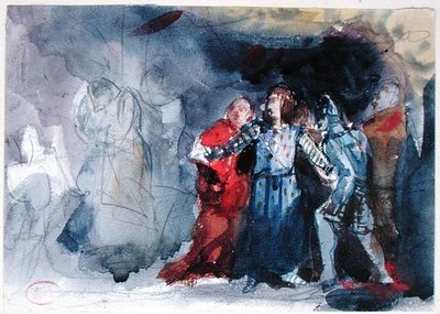 The Ghost of the King zjevuje se Hamletovi, scéna z I. dějství 