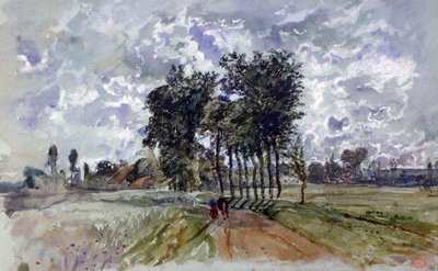 Cesta do Crécy, 1857 od Paul Huet