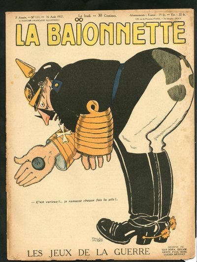 Obálka „“La Baionnette“, Satirický v barvách od Paul Iribe
