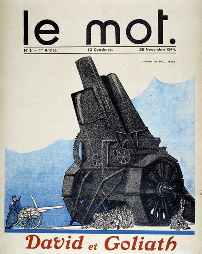 David a Goliáš: srovnání francouzského a německého dělostřelectva - Paul Iribe, v „“Le Mot““ z 28.11.1914 od Paul Iribe