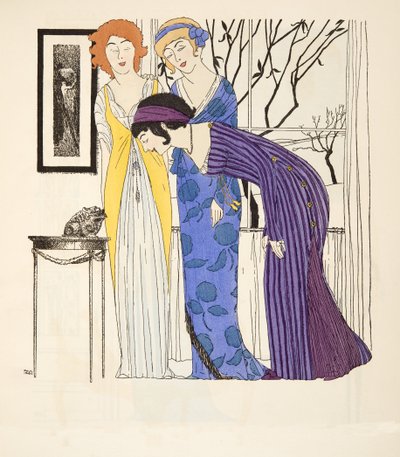Troje empírové šaty z hospody Les Robes de Paul Poiret. 1908 (tisk šablony) od Paul Iribe