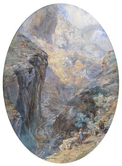 Poblíž Amalfi, La Vallée des Moulins, 1864 (Wc zvýšené o barvu karoserie) od Paul Jacob Naftel