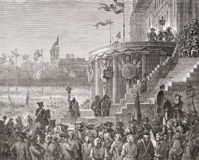 Oslava nejvyšší bytosti, 8. června 1794, z „Histoire de la Revolution Francaise“ od Louise Blanca (1811-82) 1847-62 od Paul Jonnard