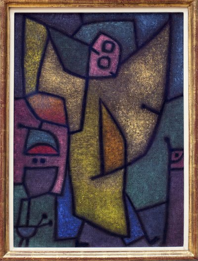 Angelus militans. Malba Paula Klee (1879-1940), olej, kresba v detrempe na jutu, na pozadí klihu od Paul Klee
