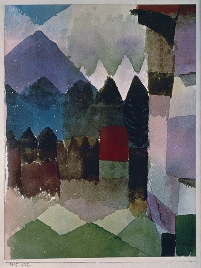 Fohnův vítr v zahradě Franze Marca od Paul Klee