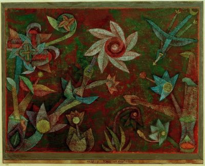Křížové a spirálové květiny od Paul Klee