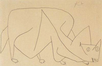 číhající kočka; kočka číhá od Paul Klee