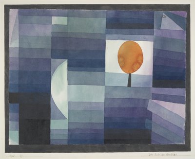 Předzvěst podzimu zelená/fialová gradace s oranžovým akcentem od Paul Klee