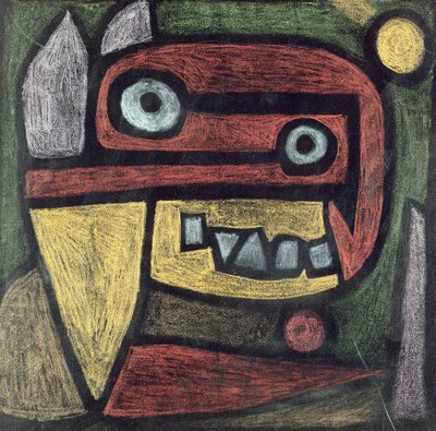 Bez názvu (Maska: divoké zvíře) kolem roku 1939 (barevná tužka a barevná pasta na papíře) od Paul Klee