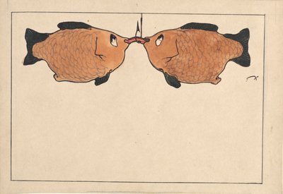 Bez názvu Dvě ryby, háček, červ, 1901. od Paul Klee