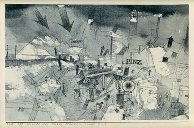 Pohled na vážně ohrožené město Pintz od Paul Klee