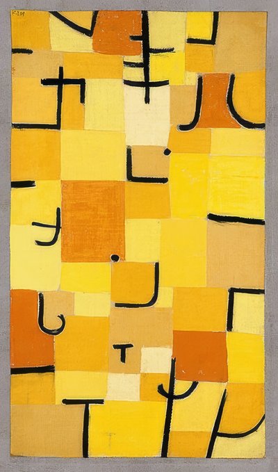 Postavy ve žluté barvě. 1937 od Paul Klee