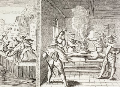 Propaganda 16. století ilustrující násilí Gueuxů proti katolíkům. od Paul Lacroix