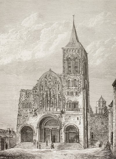 Opatský kostel Magdeleny ve Vezelay ve Francii, kde svatý Bernard kázal na druhé křížové výpravě v roce 1146. od Paul Lacroix