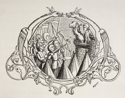 Útok na opevněné místo podle miniatury ze 13. století. od Paul Lacroix
