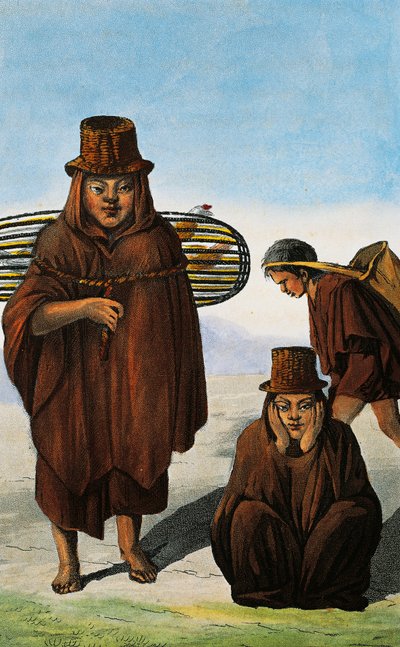 Prodavač drůbeže, žebrák a dělník, Kolumbie, rytina Paula Legranda z Cesty po Kolumbijské republice v letech 1822 a 1823, Gaspard Theodore Mollien (1796-1872), Jižní Amerika od Paul Legrand