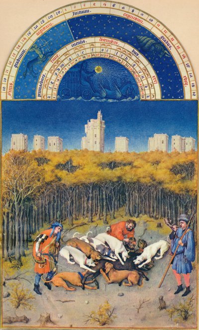 Prosinec - Château de Vincennes, 15. století, 1939. od Paul Limbourg