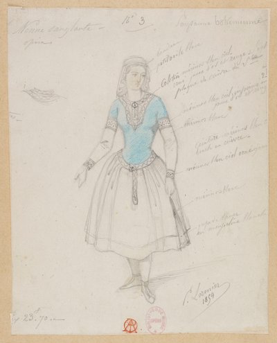 Gounod - Krvavá jeptiška - Čtyři kostýmní modely Paula Lormiera - 3. Česká selka od Paul Lormier