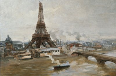 Eiffelova věž při pohledu ze Seiny, 1889. od Paul Louis Delance