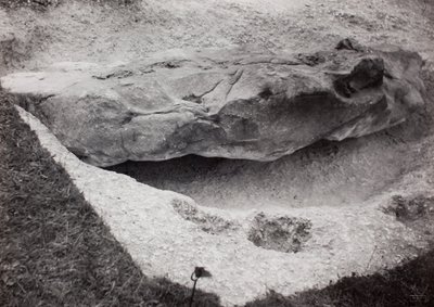 Skála zapuštěná v trávě od Paul Nash