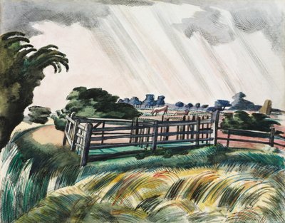 Ovčák, Romney Marsh od Paul Nash