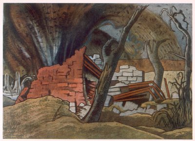 Shell Bursting, od britských umělců na frontě, pokračování západní fronty, část třetí, Paul Nash od Paul Nash