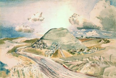 Silbury Hill (akvarel na papíře) od Paul Nash