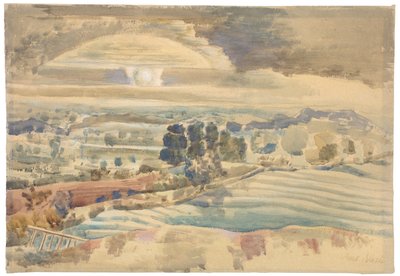 Východ slunce nad údolím od Paul Nash