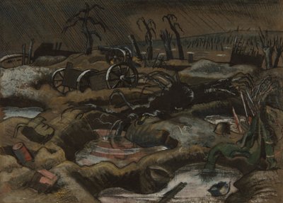 The Field of Passchendaele, n. 1917 (kynä ja muste vesivärillä paperilla) od Paul Nash