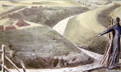 Velká hráz, Romney Marsh od Paul Nash