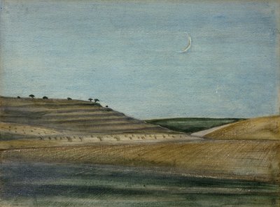Jejich kopec (tužka, barevná pastelka a akvarel) od Paul Nash