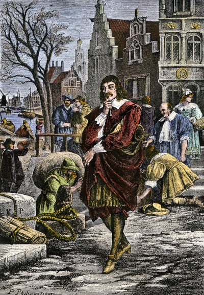 René Descartes na procházce ulicemi Amsterdamu od Paul Phillipoteaux