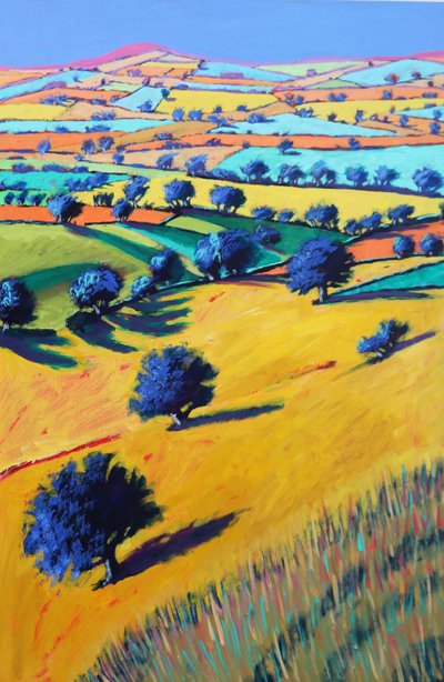 Cotswold Valley, 2021 (akryl na desce) od Paul Powis