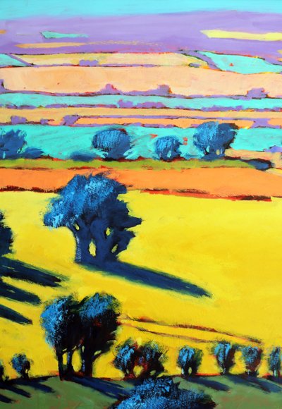 Cotswold Way zblízka 6 (akryl na palubě) od Paul Powis