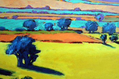 Cotswold Way zblízka 9 (akryl na palubě) od Paul Powis