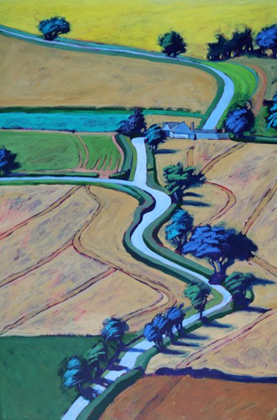 Lane v létě zblízka (akryl na palubě) od Paul Powis