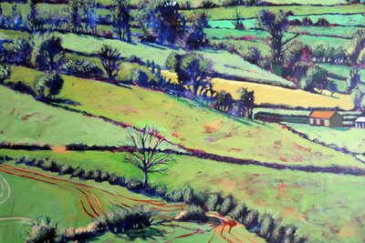 Pentre close up 2, 2019 (akryl na palubě) od Paul Powis