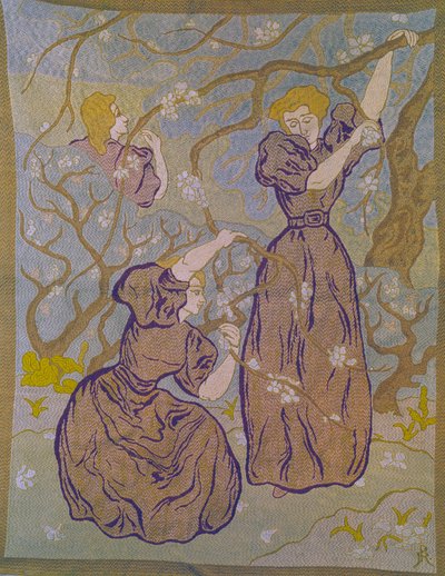 Dvě ženy pod stromem v květu Tapiserie od Paula Ransona (1864-1909) Kolekce 20. století Michel Ranson od Paul Elie Ranson